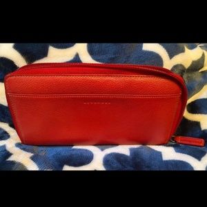 Levenger red accordion wallet